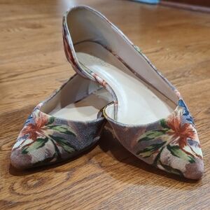 Nine West Velvet Floral Patterned Women's Flats